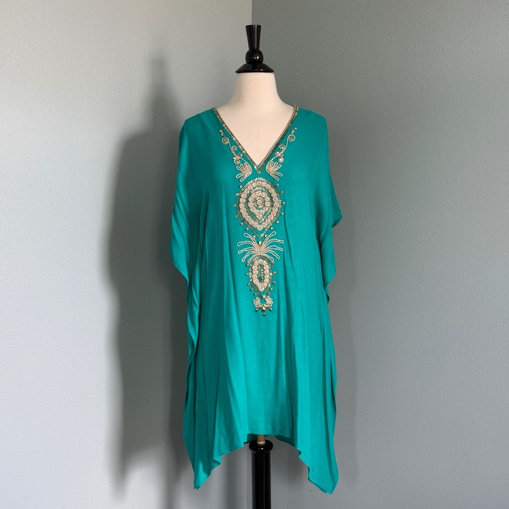 Lilly Pulitzer Chai Caftan Cover-up in Turquoise Green